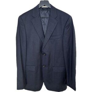 Lauren Ralph Lauren Wool Trim Fit Blazer Striped Navy Blue Men’s 36R